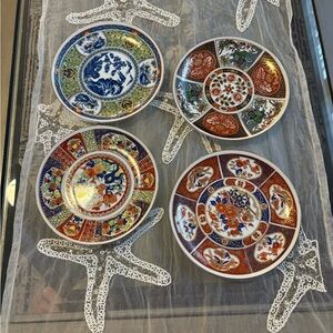 Vintage Japan Colorful Decorative Plates Set